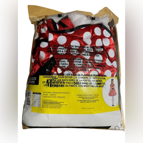 DISNEY NIB SASSY MINNIE MOUSE WOMANS SIZE S US 2-4 HALLOWEEN COSTUME 4PC SET - Picture 5 of 7